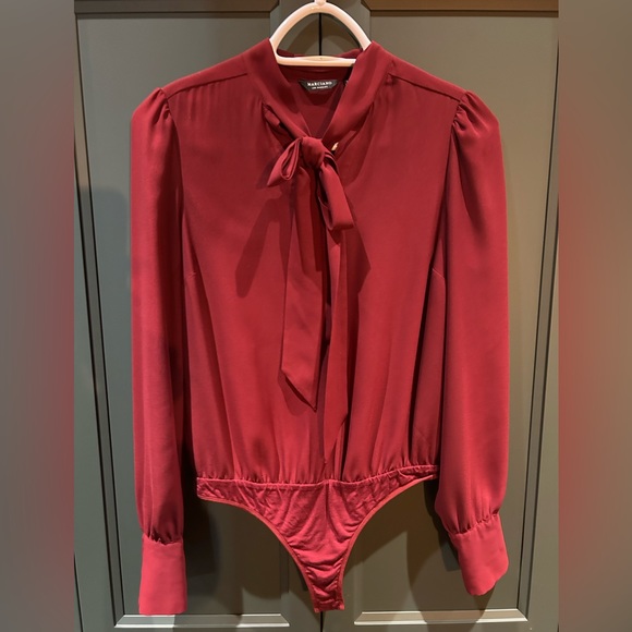 Burgundy bodysuit blouse - Picture 1 of 4